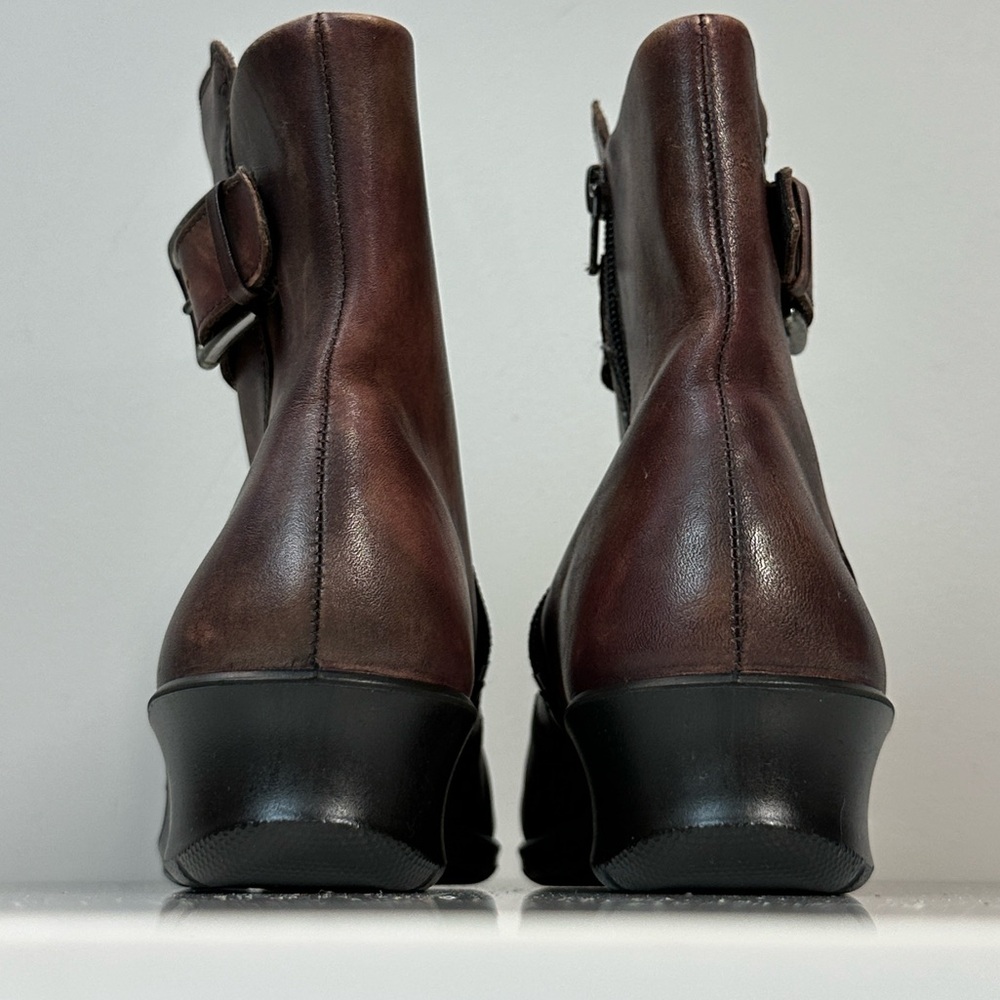 Ecco Women’s Finola Wedge Ankle‎ Boots Size 6-6.5 Leather Steampunk - Picture 6 of 15